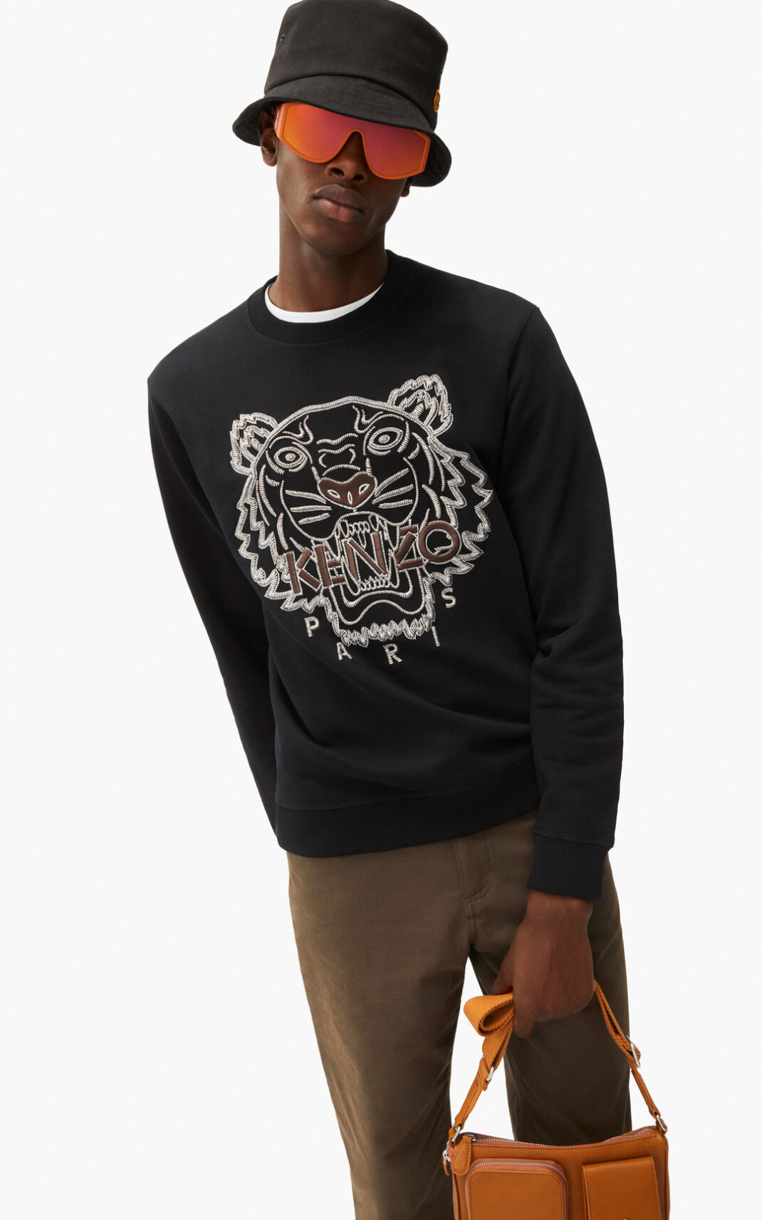 Kenzo Tiger Sweatshirt Erkek Siyah | 8547-ITFQX